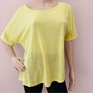 Victoria's Secret Bright Yellow Short Sleeve Open Back Tee